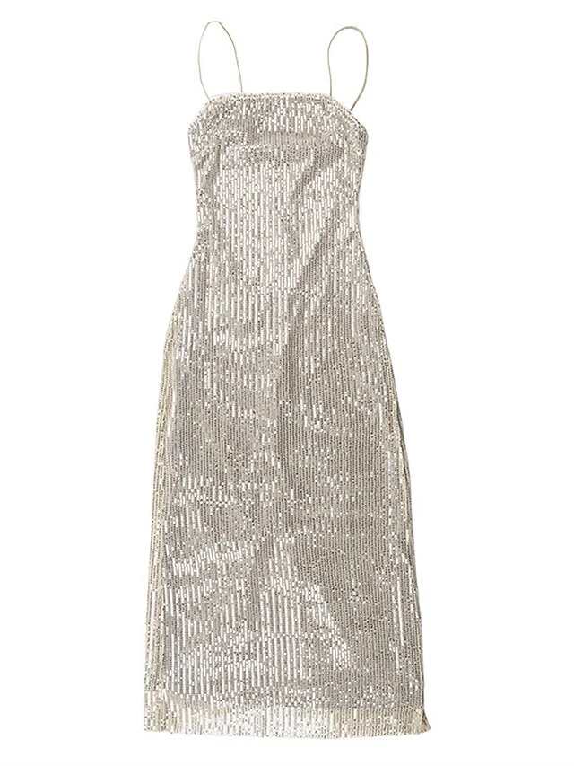 Women‘s Party Dress Sequin Dress Wedding Guest Dress Long Dress Maxi Dress Beige Sleeveless Pure Color Sparkly Glitter Sequins Summer Spring Fall Spaghetti Strap Fashion Wedding Guest Birthday 20 Women‘s Party Dress Sequin Dress Wedding Guest Dress Long Dress Maxi Dress Beige Sleeveless Pure Color Sparkly Glitter Sequins Summer Spring Fall Spaghetti Strap Fashion Wedding Guest Birthday - Image 18
