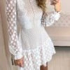 Women's Party Dress Lace Dress Wedding Guest Dress Mini Dress White Long Sleeve Polka Dot Lace Spring Fall Winter Crew Neck Fashion Birthday Wedding Guest Vacation 2023 S M L XL XXL 2 Women's Party Dress Lace Dress Wedding Guest Dress Mini Dress White Long Sleeve Polka Dot Lace Spring Fall Winter Crew Neck Fashion Birthday Wedding Guest Vacation 2023 S M L XL XXL -Tesla Style cbxiyf1691746155498