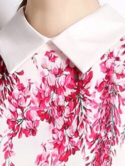 Women's Party Dress Casual Dress Sheath Dress Mini Dress Black White Long Sleeve Floral Print Fall Winter Autumn Shirt Collar Fashion Vacation 2023 M L XL XXL -Tesla Style cebjvu1697451971493