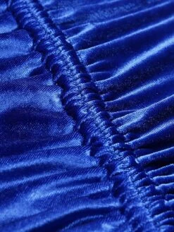 Women's Party Dress Velvet Dress Wedding Guest Dress Mini Dress Red Blue Long Sleeve Pure Color Ruched Spring Fall Winter High Neck Fashion Winter Dress Evening Party Wedding Guest 2023 S M L -Tesla Style cegxqx1692351348540