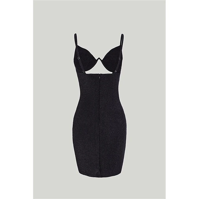 Women's Party Dress Sequin Dress Sheath Dress Mini Dress Black Pink Gray Sleeveless Pure Color Sequins Spring Summer V Neck Hot Party Slim 2023 S M L XL 7 Women's Party Dress Sequin Dress Sheath Dress Mini Dress Black Pink Gray Sleeveless Pure Color Sequins Spring Summer V Neck Hot Party Slim 2023 S M L XL - Image 5