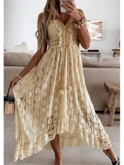 Women's Party Dress Casual Dress Holiday Dress Long Dress Maxi Dress White Beige Sleeveless Print Lace Summer Spring V Neck Basic Vacation 2023 S M L XL XXL 26 Women's Party Dress Casual Dress Holiday Dress Long Dress Maxi Dress White Beige Sleeveless Print Lace Summer Spring V Neck Basic Vacation 2023 S M L XL XXL -Tesla Style cgomga1635499050453