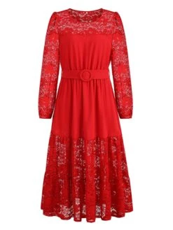 Women's Prom Dress Party Dress Lace Dress Long Dress Maxi Dress Black Pink Red Long Sleeve Pure Color Lace Spring Fall Winter Crew Neck Fashion Winter Dress Birthday Evening Party 2023 S M L XL XXL 33 Women's Prom Dress Party Dress Lace Dress Long Dress Maxi Dress Black Pink Red Long Sleeve Pure Color Lace Spring Fall Winter Crew Neck Fashion Winter Dress Birthday Evening Party 2023 S M L XL XXL -Tesla Style chruvg1692341644042