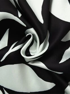 Women's Work Dress Semi Formal Dress Wrap Dress Fashion Midi Dress Lace Up Print V Neck Long Sleeve Leaf Loose Fit Black Fall Winter S M L XL XXL -Tesla Style cjawdy1693363839429