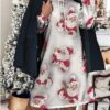 Women's Christmas Dress Hoodie Dress Mini Dress Fashion Daily Outdoor Christmas Going Out V Neck Pocket Print Santa Claus Loose Fit Gray S M L XL XXL -Tesla Style cjqipp1697539004404