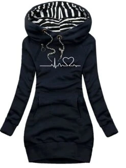 Women's Casual Dress Sheath Dress Mini Dress Black Yellow Army Green Long Sleeve Geometric Pocket Fall Winter Autumn Hooded Fashion 2023 S M L XL 2XL 3XL -Tesla Style ckgtre1666761906445