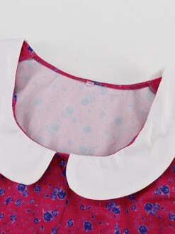 Women's Work Dress Casual Dress Shift Dress Fashion Winter Dress Daily Midi Dress Lace Up Patchwork Shirt Collar Long Sleeve Floral Color Block Regular Fit Pink Red Fall Winter S M L -Tesla Style cmvziu1695645262719