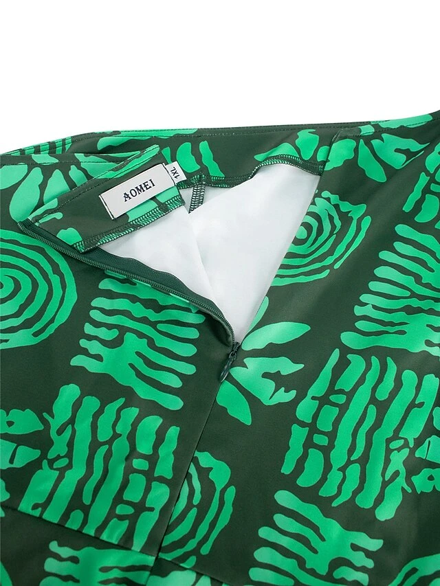 Women's Prom Dress Party Dress Wedding Guest Dress Long Dress Maxi Dress Green Half Sleeve Floral Print Summer Spring Fall One Shoulder Fashion Evening Party Wedding Guest Vacation 2023 S M L XL XXL 6 Women's Prom Dress Party Dress Wedding Guest Dress Long Dress Maxi Dress Green Half Sleeve Floral Print Summer Spring Fall One Shoulder Fashion Evening Party Wedding Guest Vacation 2023 S M L XL XXL - Image 4