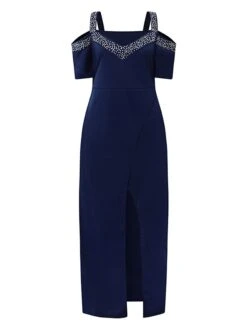 Women‘s Party Dress Black Dress Formal Dress Formal Evening Party Graduation Long Dress Maxi Dress Fashion Party V Neck Short Sleeve Patchwork Split 2023 Black Pure Color S M L XL 2XL -Tesla Style cstqwt1684134350300