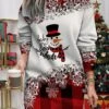 Women's Christmas Casual Dress Sweatshirt Dress Mini Dress Warm Fashion Outdoor Vacation Crew Neck Print Santa Claus Snowman Loose Fit Black White Wine S M L XL XXL -Tesla Style cwivir1695365429697
