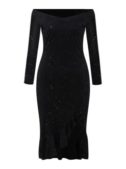 Women‘s Christmas Party Dress Cocktail DressKnee Length Dress Black Red Long Sleeve Pure Color Sequins Ruffle Fall Winter Off Shoulder Party Elegant Mature 2022 S M L XL XXL 10 Women‘s Christmas Party Dress Cocktail DressKnee Length Dress Black Red Long Sleeve Pure Color Sequins Ruffle Fall Winter Off Shoulder Party Elegant Mature 2022 S M L XL XXL -Tesla Style cxfcvw1663729444930