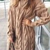 Women's Sweater Dress Winter Dress Jumper Dress Mini Dress Ribbed Outdoor Daily Holiday Fashion Streetwear Turtleneck Long Sleeve 2023 Loose Fit Black Pink Blue Color S M L XL XXL Size