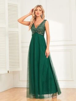 Women's Party Dress Sequin Dress Swing Dress Long Dress Maxi Dress Dark Green Sleeveless Pure Color Sequins Summer Spring Fall V Neck Formal Wedding Guest Evening Party 2023 S M L XL 13 Women's Party Dress Sequin Dress Swing Dress Long Dress Maxi Dress Dark Green Sleeveless Pure Color Sequins Summer Spring Fall V Neck Formal Wedding Guest Evening Party 2023 S M L XL -Tesla Style czypsz1697090008758