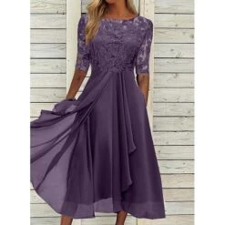 Women‘s Cocktail Party Dress Lace Dress Midi Dress Green Blue Purple Half Sleeve Floral Embroidery Lace Summer Spring Crew Neck Elegant Classic Wedding Guest 2023 S M L XL XXL 3XL 22 Women‘s Cocktail Party Dress Lace Dress Midi Dress Green Blue Purple Half Sleeve Floral Embroidery Lace Summer Spring Crew Neck Elegant Classic Wedding Guest 2023 S M L XL XXL 3XL -Tesla Style dgqvbu1697518038939