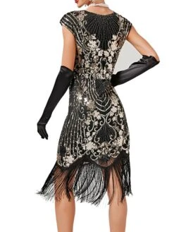 Women‘s Halloween Dress Retro 1920s Fringe Dress Midi Dress Party Sequins Tassel Fringe Floral Crew Neck Short Sleeve Slim Summer Spring 2023 Black Gold Red XS S M L 11 Women‘s Halloween Dress Retro 1920s Fringe Dress Midi Dress Party Sequins Tassel Fringe Floral Crew Neck Short Sleeve Slim Summer Spring 2023 Black Gold Red XS S M L -Tesla Style dhnaga1677216925365
