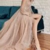Women‘s Party Dress Wedding Guest Dress Sequin Dress Gauze Dress Long Dress Maxi Dress Khaki Long Sleeve Pure Color Spring Summer Deep V Elegant&Luxurious Winter Dress Evening Party 2023 S M L XL 2XL -Tesla Style dhzptk1665746895283