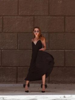 Women's Party Dress Satin Dress Swing Dress Midi Dress Black Champagne Red Sleeveless Pure Color Backless Summer Spring Deep V Fashion Party Summer Dress Spring Dress 2023 S M L XL -Tesla Style diabxo1690185689161