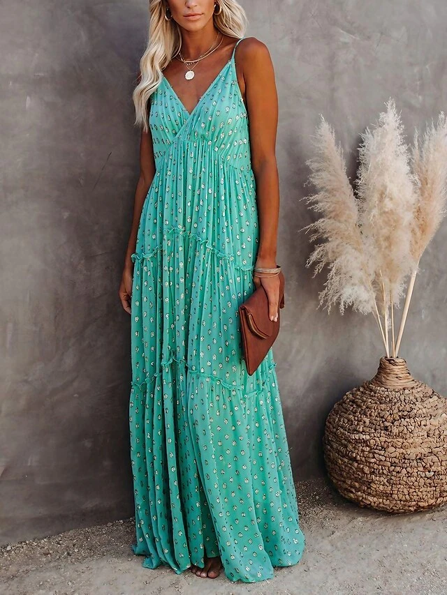 Women's Long Dress Maxi Dress Party Dress Casual Dress Sundress Polka Dot Fashion Streetwear Outdoor Daily Holiday Ruched Backless Sleeveless Strap Dress Slim Green Summer Spring S M L XL XXL 3 Women's Long Dress Maxi Dress Party Dress Casual Dress Sundress Polka Dot Fashion Streetwear Outdoor Daily Holiday Ruched Backless Sleeveless Strap Dress Slim Green Summer Spring S M L XL XXL