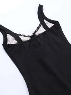 Women's Party Dress Cocktail Dress Bodycon Midi Dress Black White Sleeveless Pure Color Lace Up Spring Fall Winter Spaghetti Strap Fashion Birthday Wedding Guest Vacation 2023 S M L -Tesla Style dlqhld1693981089432