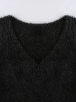 Women's Sweater Dress Winter Dress Jumper Dress Mini Dress Ruched Outdoor Street Daily Active Fashion V Neck Long Sleeve 2023 Slim Black Brown Color S M L Size -Tesla Style dltwzk1692862200577