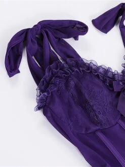 Women‘s Halloween Dress Party Dress Cocktail Dress Wedding Guest Dress Mini Dress Black Purple Sleeveless Pure Color Lace Spring Fall Winter Spaghetti Strap Fashion Birthday Wedding Guest 2023 S M L -Tesla Style dmmwzo1693808843403