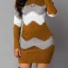 Women‘s Sweater Dress Winter Dress Bodycon Sheath Dress Black Yellow Wine Long Sleeve Color Block Knit Spring Fall Winter Crew Neck Fashion Vacation Fall Dress 2023 S M L XL XXL 3XL 4XL 5XL