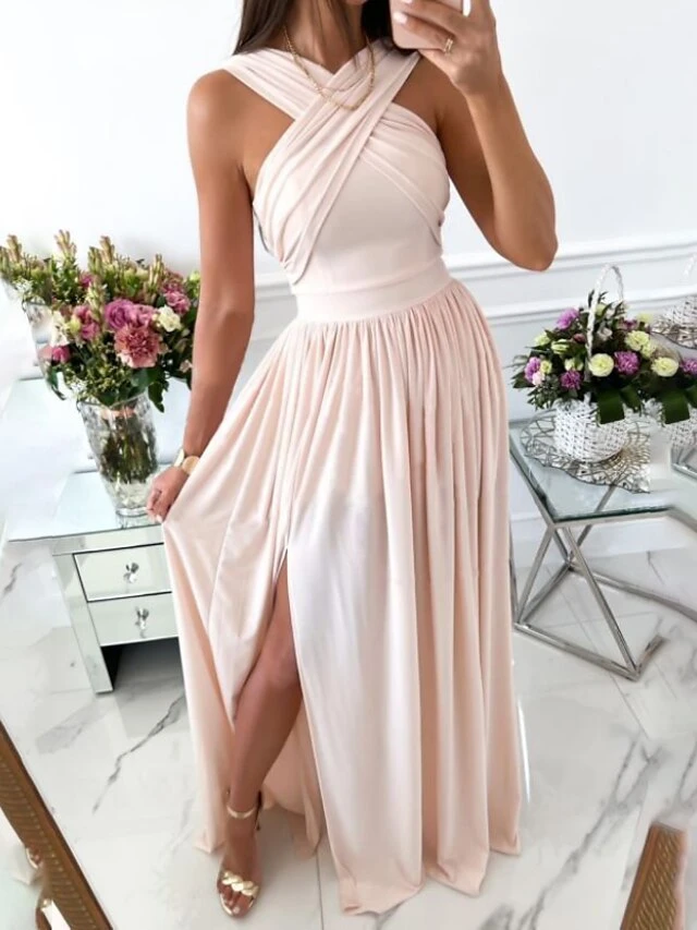 Women‘s Party Dress Homecoming Dress Long Dress Maxi Dress Black Pink Fuchsia Sleeveless Pure Color Backless Spring Summer V Neck 2023 S M L XL XXL 3 Women‘s Party Dress Homecoming Dress Long Dress Maxi Dress Black Pink Fuchsia Sleeveless Pure Color Backless Spring Summer V Neck 2023 S M L XL XXL