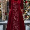 Women‘s Christmas Party Dress Velvet Dress Sequin Dress Midi Dress Wine Long Sleeve Pure Color Sparkly Glitter Sequins Spring Fall Winter Crew Neck Fashion Winter Dress Wedding Guest 2023 1 Women‘s Christmas Party Dress Velvet Dress Sequin Dress Midi Dress Wine Long Sleeve Pure Color Sparkly Glitter Sequins Spring Fall Winter Crew Neck Fashion Winter Dress Wedding Guest 2023 -Tesla Style drtabc1696645398382