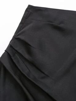 Women's Party Dress Fringe Dress Cocktail Dress Midi Dress Black Long Sleeve Pure Color Tassel Fringe Fall Winter Autumn One Shoulder Fashion Evening Party Vacation 2023 S M L -Tesla Style ebmcso1695207891871