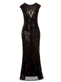 Women‘s Halloween Dress Prom Dress Party Dress Sequin Dress Black Dress Long Dress Maxi Dress Silver Pink Sleeveless Pure Color Sequins Summer Spring Crew Neck Party Evening Party Vacation -Tesla Style ebqwud1676602831695