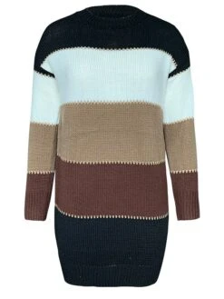 Women‘s Sweater Dress Winter Dress Casual Dress Shift Dress Midi Dress Red Blue Brown Long Sleeve Color Block Knit Fall Winter Autumn Turtleneck Mature Outdoor Daily Loose Fit 2023 S M L XL XXL 3XL -Tesla Style edmegy1664516103507
