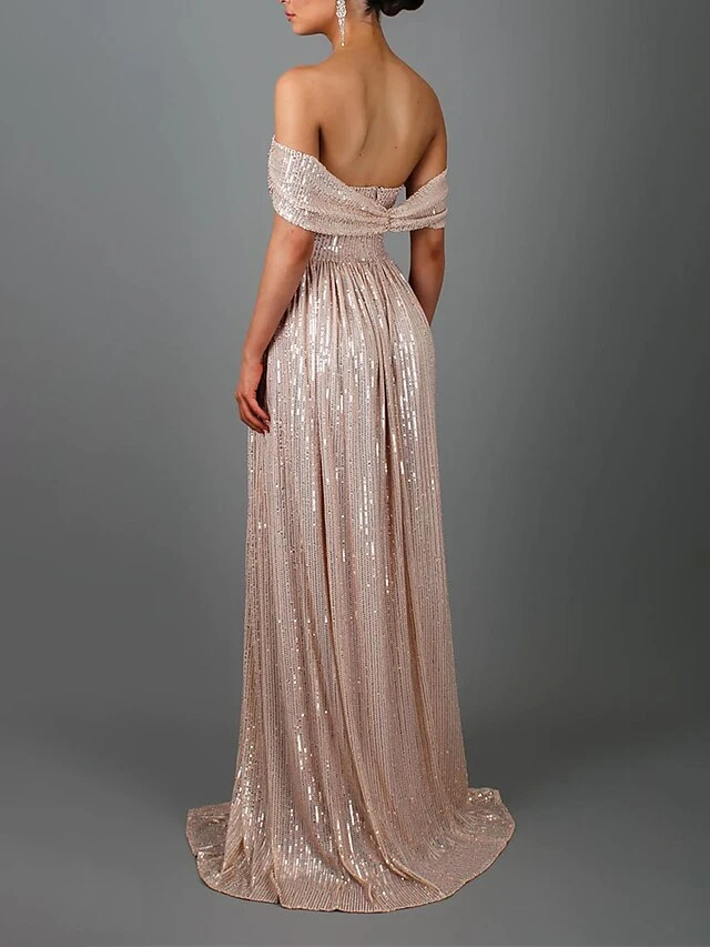 Women's Prom Dress Party Dress Sequin Dress Long Dress Maxi Dress Pink Wine Blue Short Sleeve Pure Color Sequins Summer Spring Off Shoulder Party Wedding Guest Birthday Evening Party Slim 2023 S M L 12 Women's Prom Dress Party Dress Sequin Dress Long Dress Maxi Dress Pink Wine Blue Short Sleeve Pure Color Sequins Summer Spring Off Shoulder Party Wedding Guest Birthday Evening Party Slim 2023 S M L - Image 10