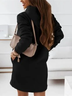 Women‘s Hoodie Dress Winter Dress Knee Length Dress Black Khaki Brown Long Sleeve Fall Solid Color Patchwork Winter Casual Loose S M L XL XXL XXXL 9 Women‘s Hoodie Dress Winter Dress Knee Length Dress Black Khaki Brown Long Sleeve Fall Solid Color Patchwork Winter Casual Loose S M L XL XXL XXXL -Tesla Style eerjib1630580491032
