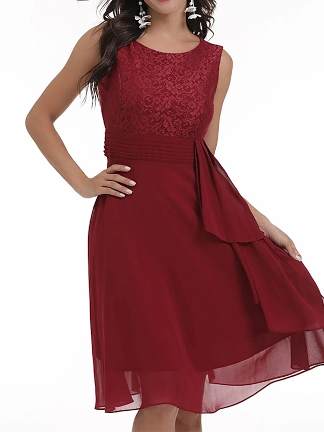Women‘s Party Dress Homecoming Dress Wedding Guest Dress Lace Dress Midi Dress Pink Wine Navy Blue Sleeveless Solid Color Lace Spring Summer Crew Neck Elegant Party Spring Dress 2022 S M L XL XXL 3 Women‘s Party Dress Homecoming Dress Wedding Guest Dress Lace Dress Midi Dress Pink Wine Navy Blue Sleeveless Solid Color Lace Spring Summer Crew Neck Elegant Party Spring Dress 2022 S M L XL XXL