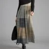 Women's Work Dress Casual Dress Swing Dress Fashion Winter Dress Daily Long Dress Maxi Dress Button Print V Neck Long Sleeve Geometric Plaid Regular Fit Blue Green Khaki Fall Winter S M L XL XXL -Tesla Style efsgte1695887967109