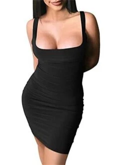 Women's Bodycon Sheath Dress Short Mini Dress White Black Blue Yellow Wine Army Green Orange Red Sleeveless Pure Color Knit Spring Summer Crew Neck Party Personalized Sexy Party 2022 S M L XL -Tesla Style eggjjd1646987289727