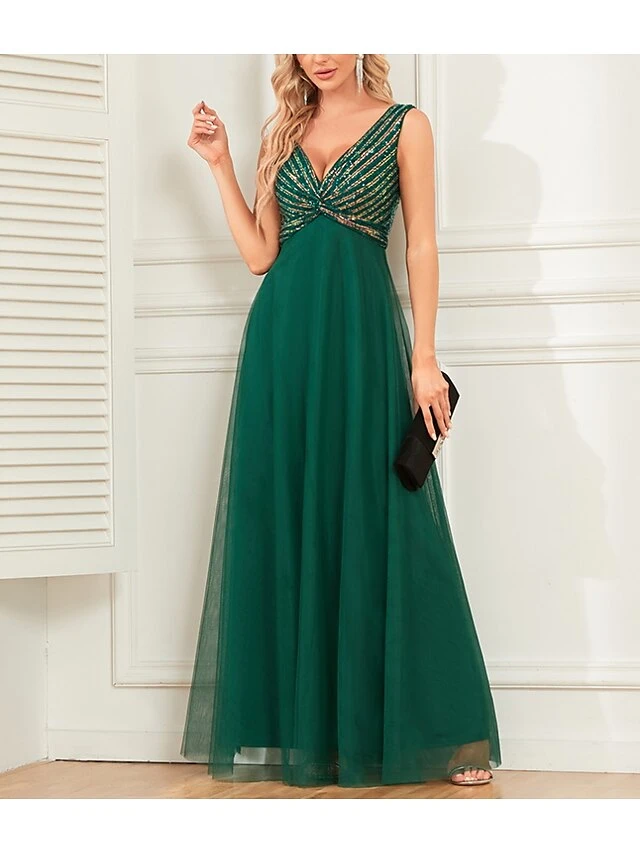 Women's Party Dress Sequin Dress Swing Dress Long Dress Maxi Dress Dark Green Sleeveless Pure Color Sequins Summer Spring Fall V Neck Formal Wedding Guest Evening Party 2023 S M L XL 3 Women's Party Dress Sequin Dress Swing Dress Long Dress Maxi Dress Dark Green Sleeveless Pure Color Sequins Summer Spring Fall V Neck Formal Wedding Guest Evening Party 2023 S M L XL