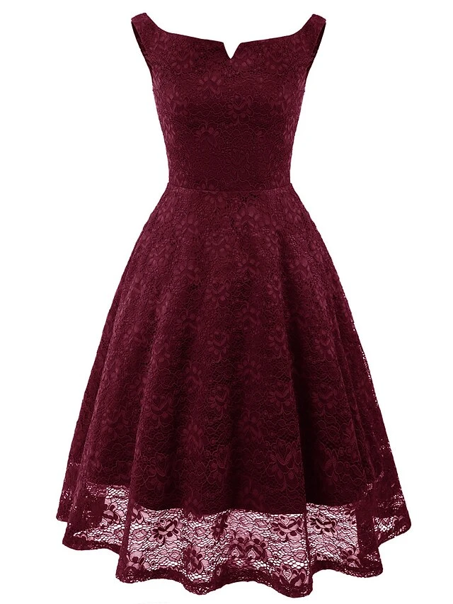 Women's Party Dress Lace Dress Cocktail Dress Midi Dress Wine Navy Blue Sleeveless Pure Color Backless Spring Fall Winter Off Shoulder Fashion Winter Dress Wedding Guest Vacation 2023 S M L XL XXL 6 Women's Party Dress Lace Dress Cocktail Dress Midi Dress Wine Navy Blue Sleeveless Pure Color Backless Spring Fall Winter Off Shoulder Fashion Winter Dress Wedding Guest Vacation 2023 S M L XL XXL - Image 4