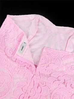 Women's Party Dress Lace Dress Cocktail Dress Midi Dress Pink Sleeveless Pure Color Lace Summer Spring Fall Strapless Fashion Wedding Guest Vacation Summer Dress 2023 S M L XL XXL 3XL 4XL -Tesla Style ekwmda1691042750590