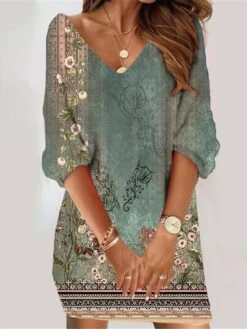 Women's Casual Dress Ethnic Dress Summer Dress Floral Color Block Print V Neck Mini Dress Vintage Ethnic Outdoor Daily 3/4 Length Sleeve Loose Fit Black Yellow Wine Summer Spring S M L XL XXL 10 Women's Casual Dress Ethnic Dress Summer Dress Floral Color Block Print V Neck Mini Dress Vintage Ethnic Outdoor Daily 3/4 Length Sleeve Loose Fit Black Yellow Wine Summer Spring S M L XL XXL -Tesla Style elgyge1689247547220