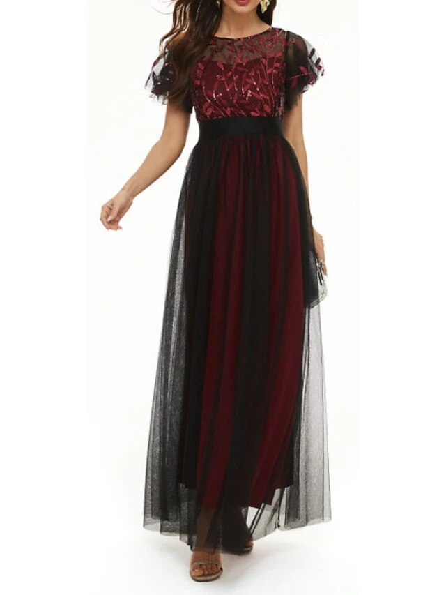 Women's Party Dress Sequin Dress Formal Dress Long Dress Maxi Dress Silver Black Pink Short Sleeve Pure Color Sequins Spring Fall Winter Round Neck Party Party Wedding Guest Spring Dress 2023 XS S M 4 Women's Party Dress Sequin Dress Formal Dress Long Dress Maxi Dress Silver Black Pink Short Sleeve Pure Color Sequins Spring Fall Winter Round Neck Party Party Wedding Guest Spring Dress 2023 XS S M - Image 2