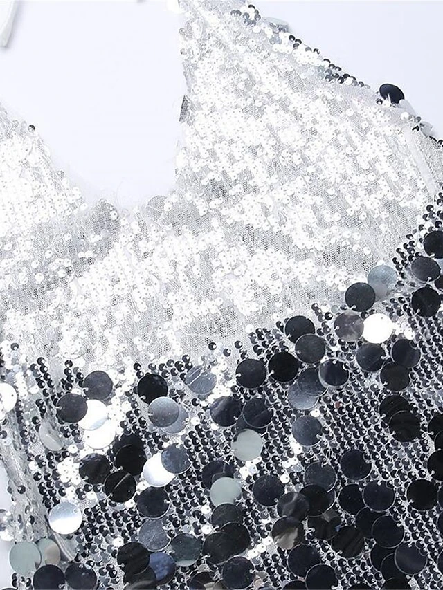 Women‘s Party Dress Sequin Dress Homecoming Dress Cocktail Dress Mini Dress Silver Sleeveless Pure Color Sparkly Glitter Sequins Spring Fall Winter Halter Neck Fashion Birthday Vacation 2023 S M L 13 Women‘s Party Dress Sequin Dress Homecoming Dress Cocktail Dress Mini Dress Silver Sleeveless Pure Color Sparkly Glitter Sequins Spring Fall Winter Halter Neck Fashion Birthday Vacation 2023 S M L - Image 11