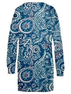 Women's Casual Dress Sweatshirt Dress Winter Dress Floral Paisley Pocket Print Crew Neck Mini Dress Fashion Streetwear Outdoor Daily Long Sleeve Loose Fit Blue Fall Winter S M L XL XXL -Tesla Style eojpij1694502528459