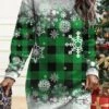 Women's Christmas Casual Dress Sweatshirt Dress Mini Dress Warm Fashion OutdoorVacation Crew Neck Print Geometric Snowflake Loose Fit Burgundy Brown Green S M L XL XXL -Tesla Style eqiwhl1695621064922
