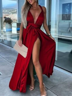 Women's Party Dress Homecoming Dress Satin Dress Pink Dress Long Dress Maxi Dress Black Light Green Wine Sleeveless Pure Color Lace Up Summer Spring Fall V Neck Fashion Evening Party Wedding Guest 34 Women's Party Dress Homecoming Dress Satin Dress Pink Dress Long Dress Maxi Dress Black Light Green Wine Sleeveless Pure Color Lace Up Summer Spring Fall V Neck Fashion Evening Party Wedding Guest -Tesla Style esgelo1685586743452