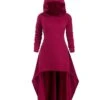 Women‘s Halloween Dress Casual Dress Hoodie Dress Midi Dress Gothic Basic Outdoor Vacation V Neck Pure Color Solid Color Regular Fit Black Red S M L XL XXL -Tesla Style esgtll1692244554048