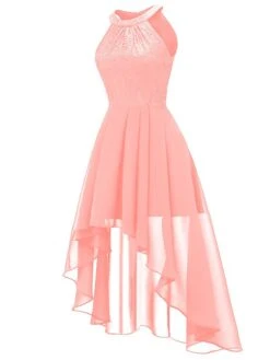 Women‘s Party Dress Wedding Guest Dress Lace Dress Swing Dress Midi Dress Pink Wine Navy Blue Sleeveless Pure Color Lace Fall Spring Autumn Halter Party Party Spring Dress 2023 S M L XL XXL -Tesla Style evvzrh1631860615573