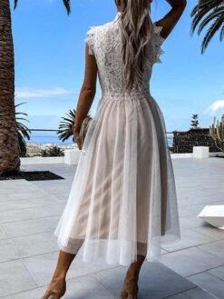 Women‘s Party Dress Wedding Guest Dress Lace Dress Swing Dress Midi Dress White Sleeveless Pure Color Lace Spring Summer Crew Neck Classic Daily Date Slim 2023 S M L XL 7 Women‘s Party Dress Wedding Guest Dress Lace Dress Swing Dress Midi Dress White Sleeveless Pure Color Lace Spring Summer Crew Neck Classic Daily Date Slim 2023 S M L XL -Tesla Style ewpqqr1671704732628
