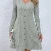 Women's Sweater Dress Winter Dress Jumper Dress Mini Dress Button Outdoor Daily Going Out Fashion Modern V Neck Long Sleeve 2023 Regular Fit Black Light Green Fuchsia Color S M L XL XXL Size 2 Women's Sweater Dress Winter Dress Jumper Dress Mini Dress Button Outdoor Daily Going Out Fashion Modern V Neck Long Sleeve 2023 Regular Fit Black Light Green Fuchsia Color S M L XL XXL Size -Tesla Style fabain1693482418839
