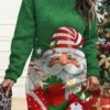 Women's Christmas Casual Dress Sweatshirt Dress Mini Dress Warm Fashion OutdoorVacation Crew Neck Print Santa Claus Loose Fit Burgundy Purple Green S M L XL XXL -Tesla Style fazwlp1695644485653